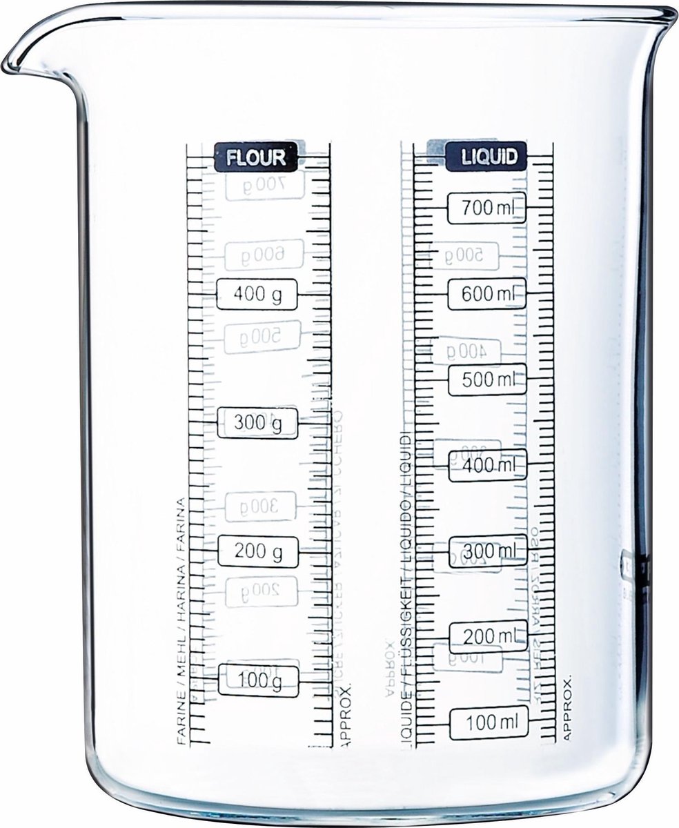 Pyrex maatbeker 750ml glas Pyrex maatbeker 750ml glas