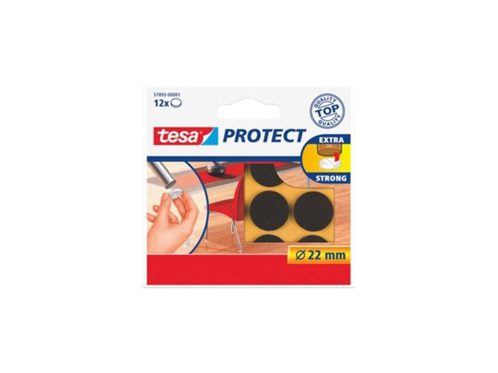 Tesa beschermvilt bruin Ø22mm 12st.